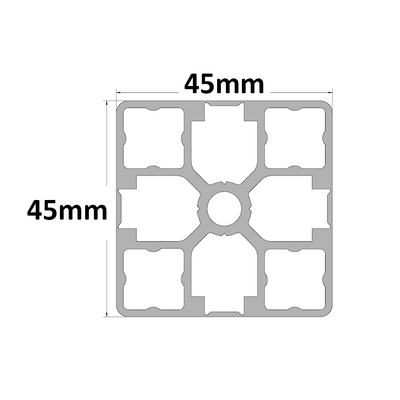 10-4545S4-0-500MM MODULAR SOLUTIONS EXTRUDED PROFILE<br>45MM X 45MM SMOOTH SIDES TEAR AWAY, CUT TO THE LENGTH OF 500 MM